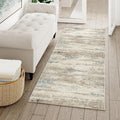 2x6 Runner Rug Hallway Kitchen Washable Abstract Neutral Modern Small Long Beige Brown Carpet Bedroom Bedside Non Slip Low Pile Soft Thin Indoor Throw Rug Entryway Bathroom Door Mat