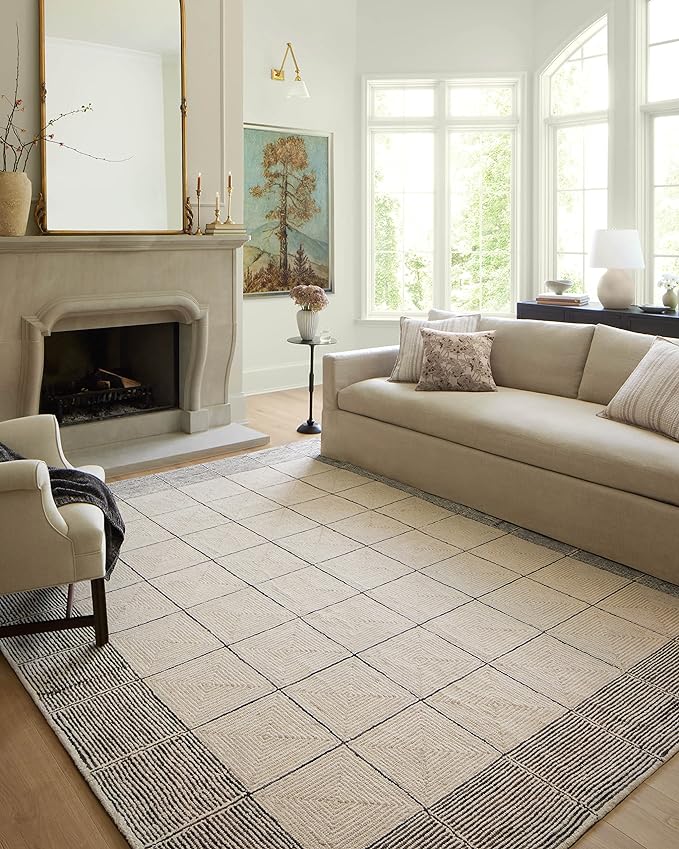 Loloi Chris Loves Julia Francis Collection FRA-02 Cream/Black 7'-9" x 9'-9" Area Rug