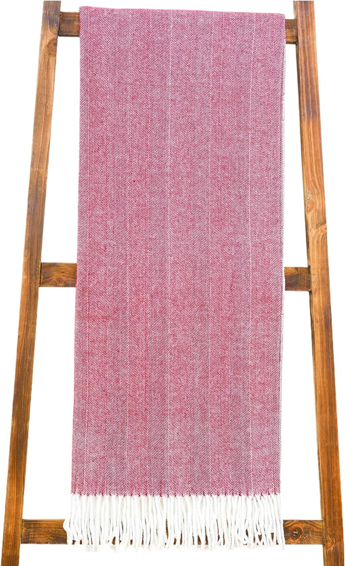 Alashan Cotton Acrylic Adirondack Herringbone Woven Throw - Throw Blanket - Brandywine