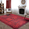 Bloom Rugs Washable Non-Slip 8' x 10' Rug - Red Traditional Bordered Area Rug for Living Room, Bedroom, Dining Room, and Kitchen - Exact Size: 8' x 10'