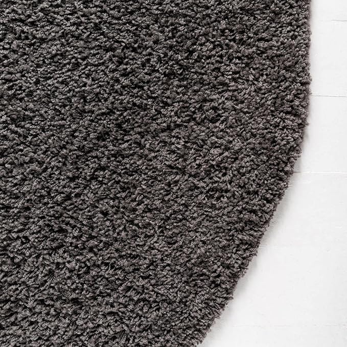 Unique Loom Solid Shag Collection Area Rug (7' 10" x 10' Oval, Graphite Gray)