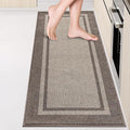 Kitchen Rugs 24" x 70", Non-Slip Machine Washable Kitchen Runner Rugs Floor Mats, Absorbent Comfort Standing Mats for Kitchen, Sink, Laundry and Hallway, Rolled Packaging, Beige & Grayish Brown