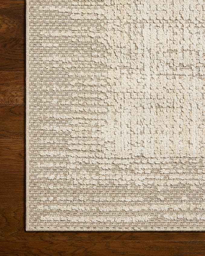 Loloi Amber Lewis Bexley Collection BEX-06 Natural/Taupe 6'-6" x 9'-3" Area Rug Neutral, Textured, Living, Bedroom, Dining, Carpet