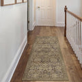2x6 Runner Rug Brown Vintage Hallway Carpet Indoor Kitchen Washable Living Room Low Pile Traditional Distressed Retro Floral Accent Throw Rug Non Slip Laundry Bathroom Office Dining Room