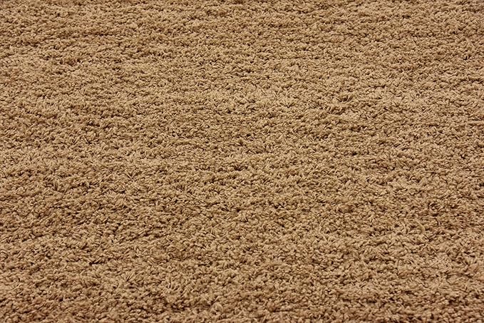 Unique Loom Solid Shag Collection Area Rug (7' 10" Square, Sandy Brown)