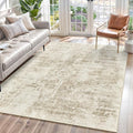 Abstract Rug 5x7 Machine Washable Area Indoor Beige Gray White Low Pile Non-Slip Foldable Thin Accent Rugs for Bedroom Living Room Dining Room Grey
