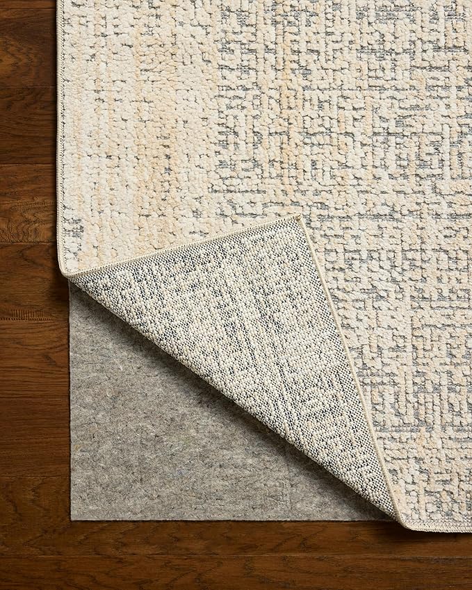 Loloi Amber Lewis Bexley Collection BEX-03 Natural/Slate 6'-6" x 9'-3" Area Rug Neutral, Textured, Living, Bedroom, Dining, Carpet