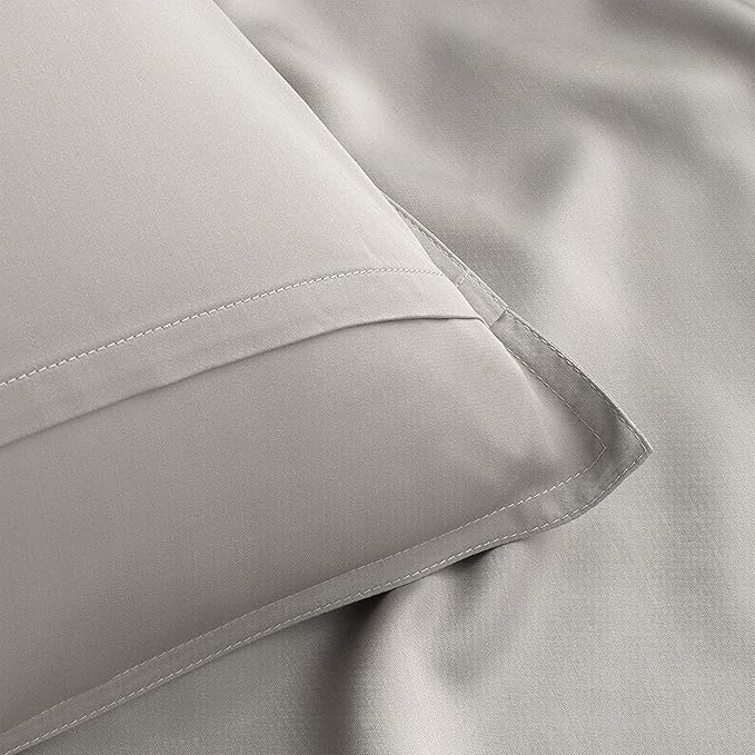 Pure Bamboo Queen Sheets, Genuine 100% Organic Viscose Derived from Bamboo Bed Sheet Set, Luxuriously Soft & Cooling, Double Stitching, 2 Year Quality Promise (Queen, Stripes)