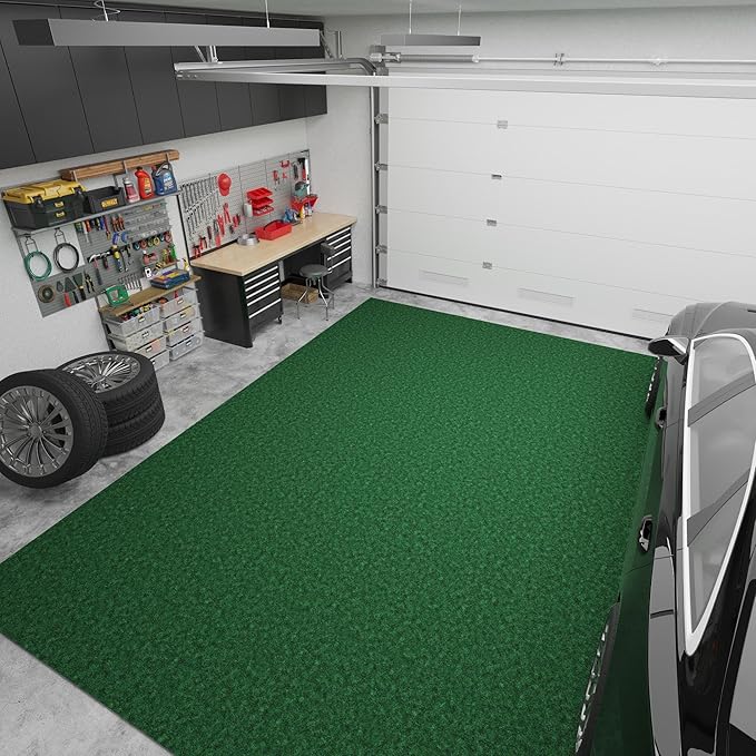 Ottomanson 6'6" x 37' Hallway Runner with Scraper Pile - Extra Durable Non-Slip Rug Mat for Indoor & Outdoor Use - Ideal for Kitchen, Entryway & Garage - High-Traffic Carpet, Green