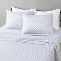Amazon Basics Lightweight Microfiber 4-Piece Bed Sheet Set, Aqua, Printed, Full