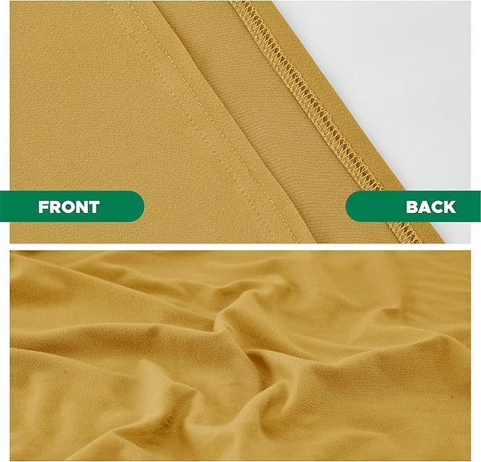 Biscaynebay Decorative Box Spring Cover King & Cal King Size, Gold Luxurious Jersey Knitting Stretchy Wrap Around 4 Sides Bed Skirt for Home/Hotels, Easy Fit Wrinkle & Fade Free Machine Washable