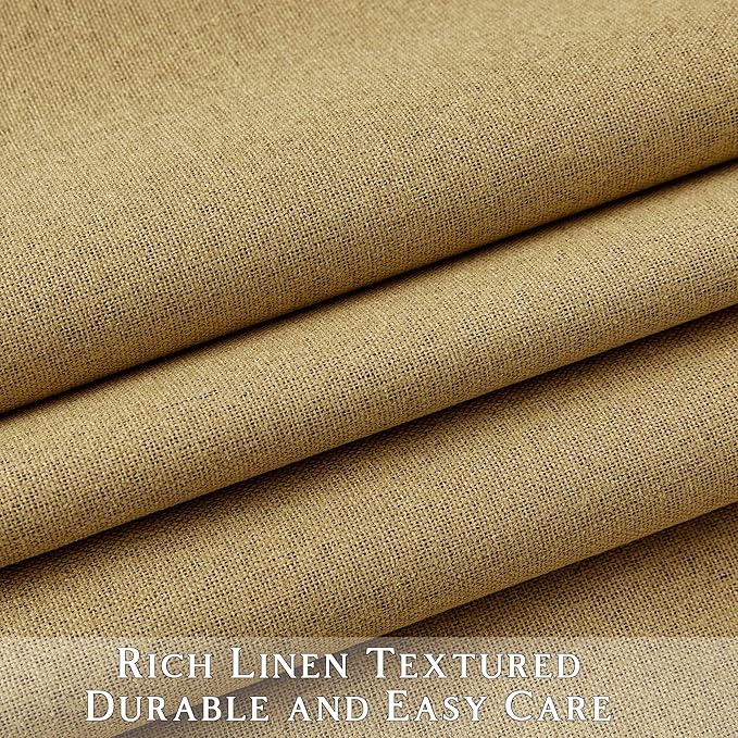 ChrisDowa 100% Blackout Mustard Yellow Solid Curtains 96 Inches Long 2 Panels for Bedroom Living Room,Farmhouse Room Darkening Thermal Insulated Soundproof Grommet Top Window Treatment Drapes,52x96