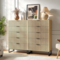 5 Drawers Dresser Set of 2, 49.2’’ Tall Modern Chest of Drawers for Bedroom, Large Closet Dressers with Drawers, Wooden Drawer Dresser for Bedroom, Living Room, Hallway
