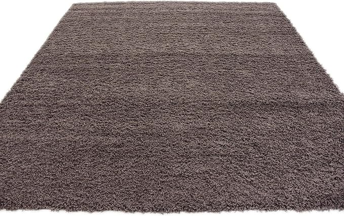 Unique Loom Solid Shag Collection Area Rug (8' Square, Graphite Gray)