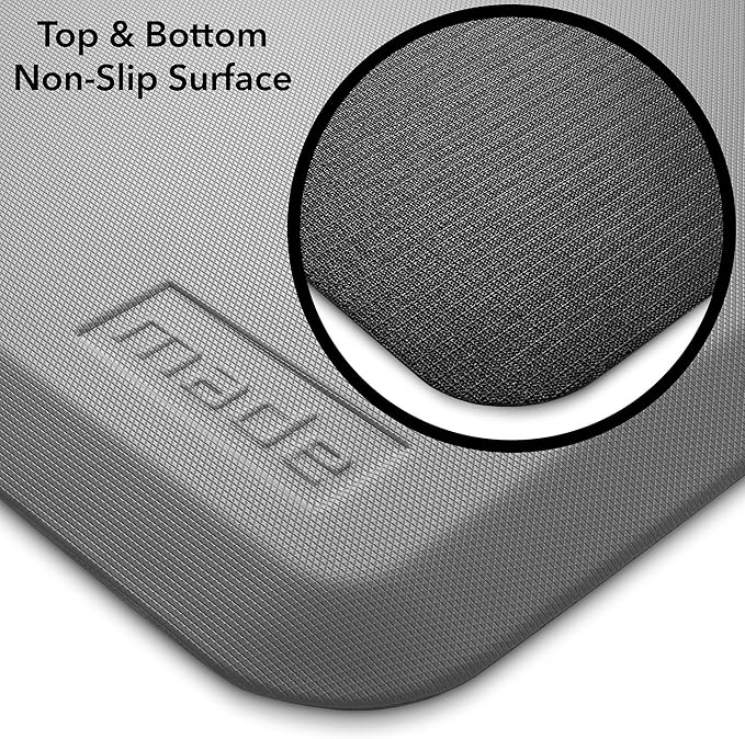 Made Medical 73" x 24" Bedside Non-Slip Fall Mat for Elderly - Fall Prevention Anti-Skid Pad with Beveled Edge Anti-Fatigue Floor Mat, Gray