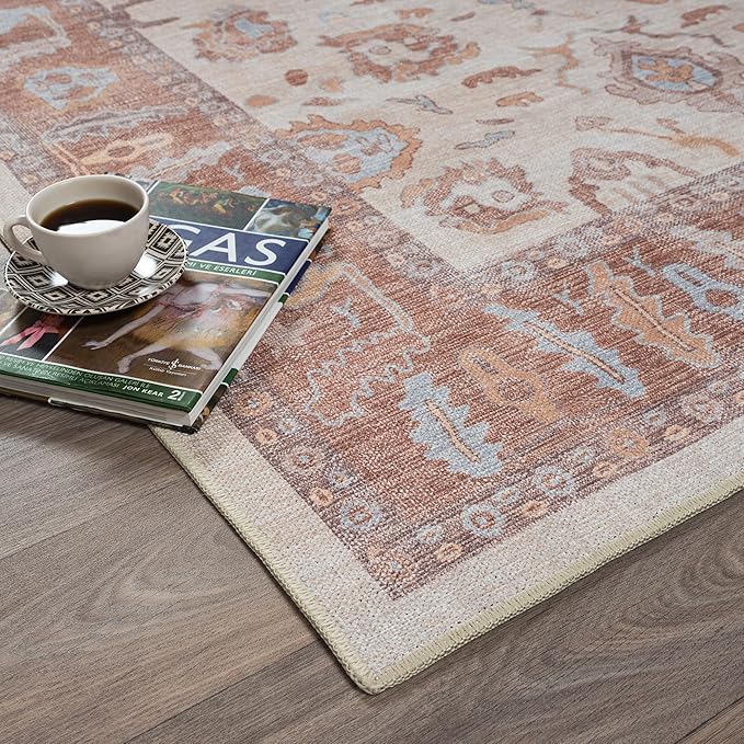 Fame Rugs Brown Modern Oushak Rug 2'6"x13, Vintage Turkish Colorful Oriental Antique Inspired Long Runner Rugs, Luxury Living Room Bedroom (383BB, 2'6" x 13')