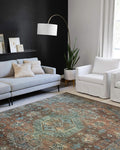 Loloi Skye Collection SKY-07 Terracotta/Sky 2'-0" x 5'-0" Accent Rug