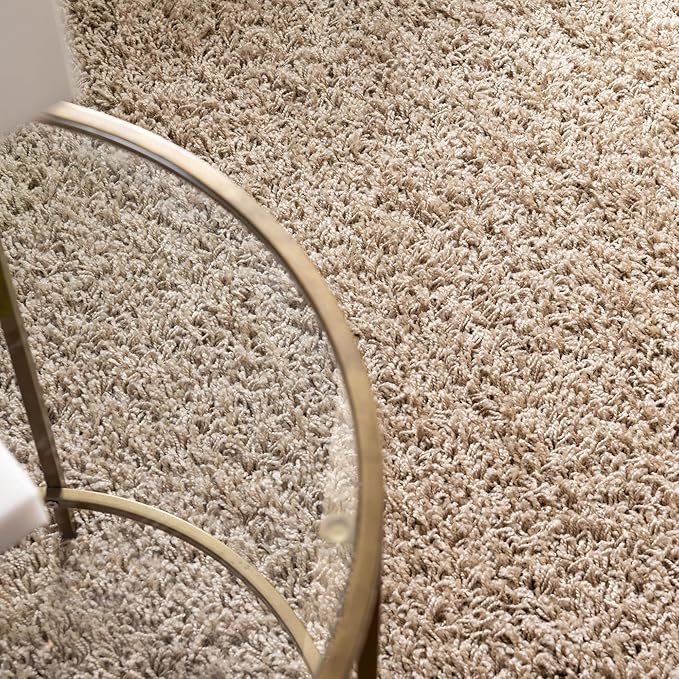 Unique Loom Solid Shag Collection Area Rug (10' x 13' 11" Rectangle, Taupe)