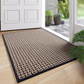 Door Mat 17"x30", Dirt Resistant and Absorbent, Non-Slip Rubber Backing Floor Mats, Easy Clean Low-Profile Doormat for Entryway, Front Door, Inside Entrance, Black