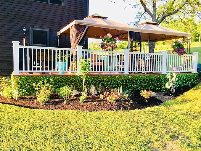 GLANT Expandable Fence Privacy Screen for Balcony Patio Outdoor,Decorative Faux Ivy Fencing Panel,Artificial Hedges (Single Sided Leaves) (1, Green-Verdant)