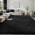 Ophanie Black Area Rugs for Bedroom Living Room, 4x6 Fluffy Fuzzy Shag Shaggy Carpet Soft Plush Furry Bedside Rug, Indoor Floor Rug for Kids Girls Boys Home Decor Aesthetic, Dorm Nursery