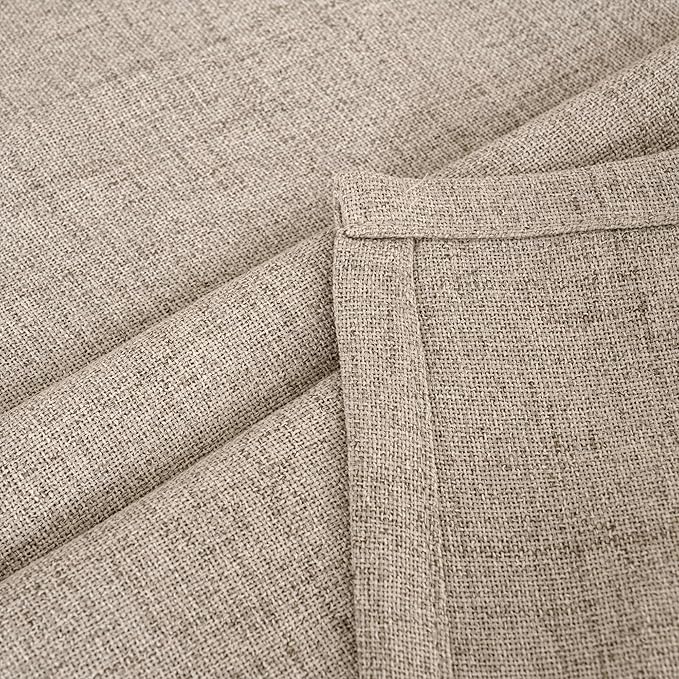 YoungsTex Extra Long Linen Curtains 108 Inch Length for Living Room, Light Filtering with Drapes Bronze Grommet Privacy for Bedroom Farmhouse Decorative, Dark Oatmeal, 52 x 108 Inch, 2 Panels