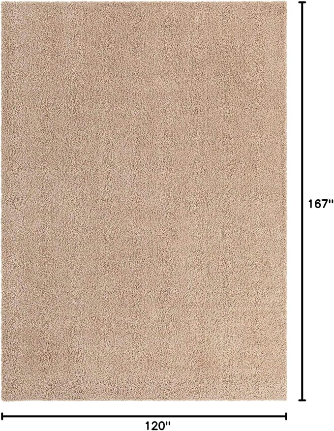 Unique Loom Solid Shag Collection Area Rug (10' x 13' 11" Rectangle, Taupe)
