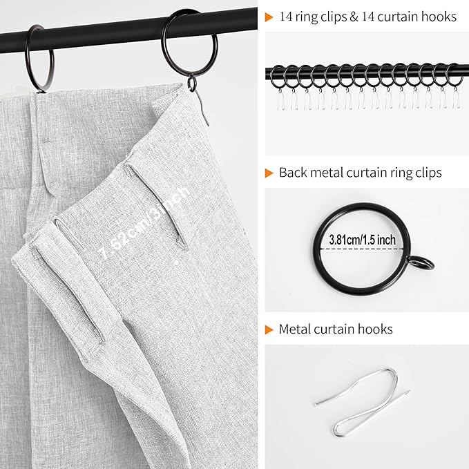 WdFour 42x84 Inch Blackout Curtains - Thermal Insulated Pinch Pleated Drapes, 100% Light Blocking, Extra Long Back Tab Panels for Bedroom & Living Room, Pack of 2 (Greyish White)