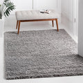 Unique Loom Solid Shag Collection Area Rug (3' 3" Square, Cloud Gray)