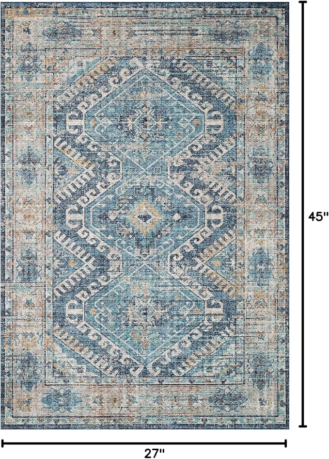 Loloi II Skye Collection SKY-03 Denim/Natural 2'-3" x 3'-9" Accent Rug