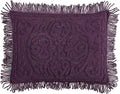 Beatrice Home Fashions Medallion Chenille Bedspread, Standard Sham, Eggplant