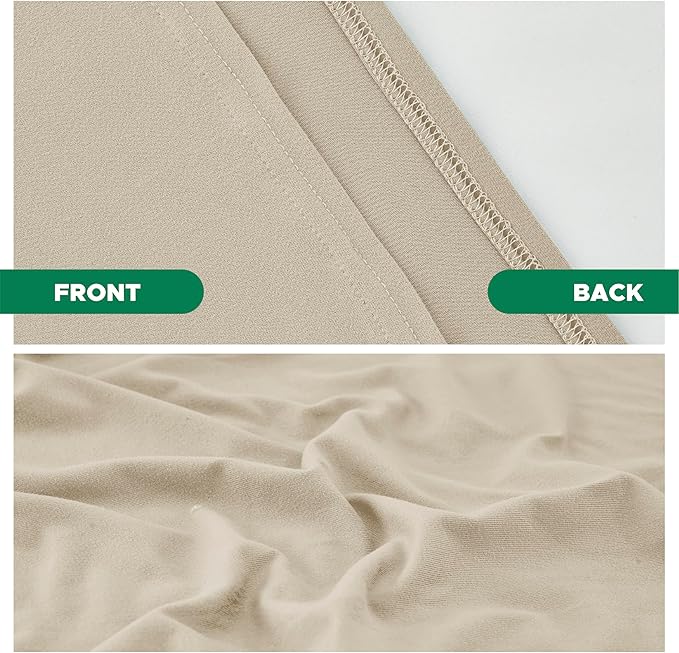 Biscaynebay Decorative Box Spring Cover King & Cal King Size, Light Camel Luxurious Jersey Knitting Stretchy Wrap Around 4 Sides Bed Skirt for Home/Hotels, Easy Fit Wrinkle Free Machine Washable