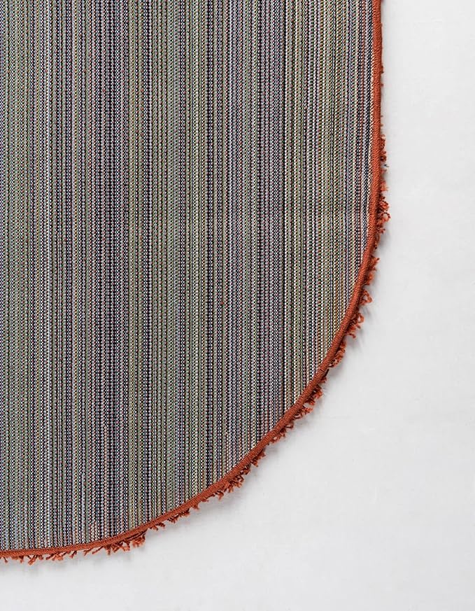 Unique Loom Solid Shag Collection Area Rug (5' 1" x 8' Oval, Terracotta)