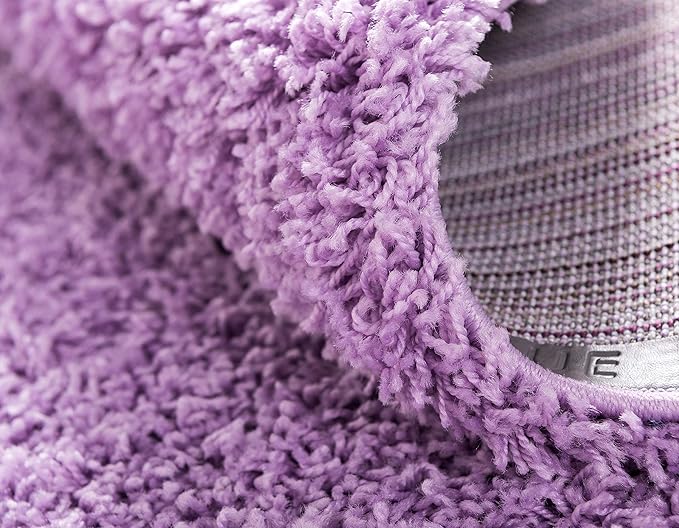 Unique Loom Solid Shag Collection Area Rug (2' 6" x 16' 5" Runner, Lilac)