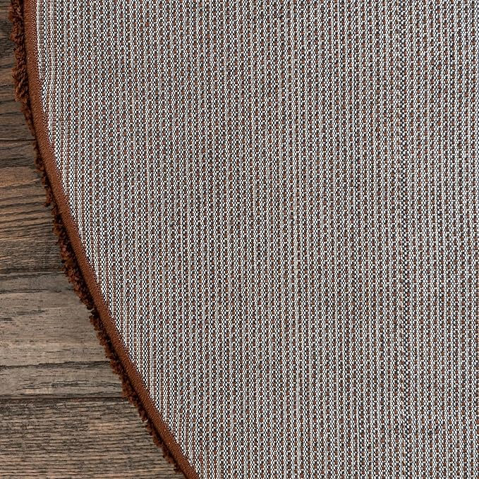 Unique Loom Solid Shag Collection Area Rug (5' 1" x 8' Oval, Chocolate Brown)