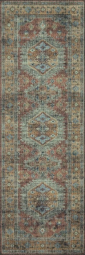 Loloi Skye Collection SKY-07 Terracotta/Sky 6'-0" x 9'-0" Area Rug