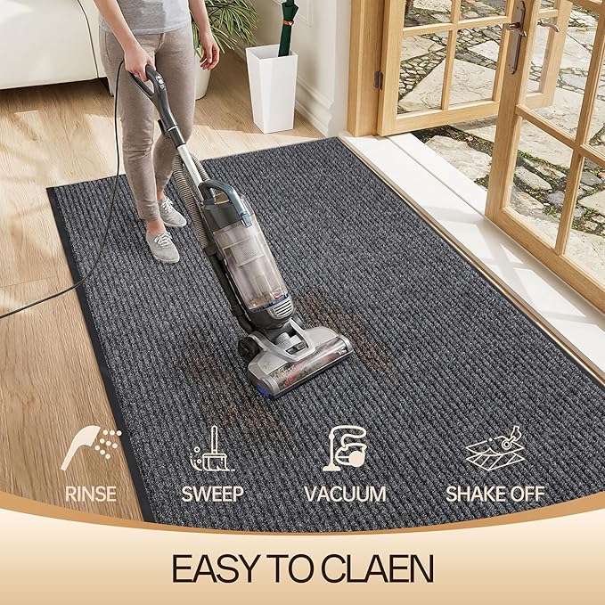 Amyracel Front Door Mat Indoor Outdoor Entrance, 36" x 60" All-Season Waterproof Doormat for Enterway, Heavy Duty Commercial Floor Mat, Fade Resistant, Rubber Back, Low Profile, Easy Clean