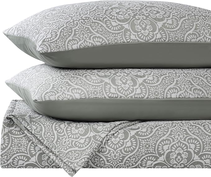 Superior 3 Piece Bedspread Set, Home Bed Decor, Decorative Bed Spread, 2 Pillow Shams, Medium Weight Blanket, Floral Matelasse Coverlet, Bedding Essentials, Enzy Collection, King, Sage