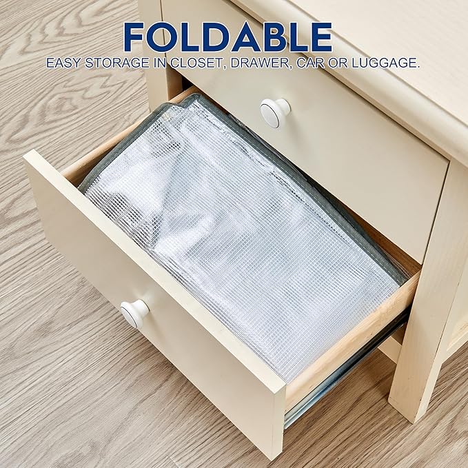 80L Clear Large Storage Bag, Clothes Storage Containers for Organizing Closet, Bedroom, Underbed, Comforters, Clothing, Blankets, Pillow, Foldable Organizer with Sturdy Handle and Zippers (3)