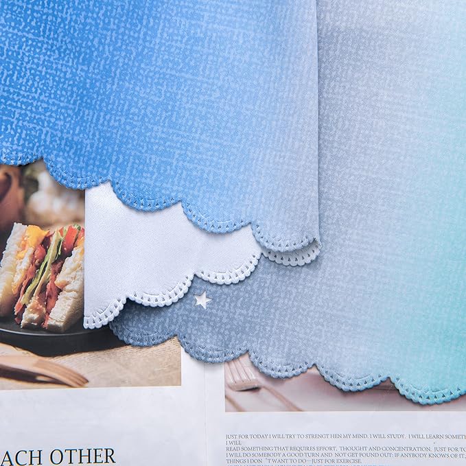XiDi Curtains for Bedroom Decor, Rainbow BluGrenGrey-52-45