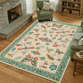 Mushroom Washable Area Rug 6x9 Rugs for Living Room Soft Low-Pile Stain Resistant Thin Carpet for Bedroom Dining Nursery Non Slip Mat with Rubber Khaki Green
