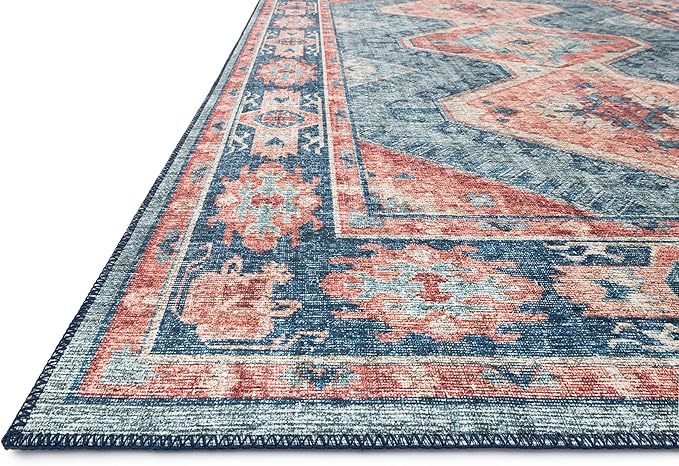 Loloi Skye Collection SKY-03 Turquoise/Terracotta 2'-6" x 10'-0" Runner Rug