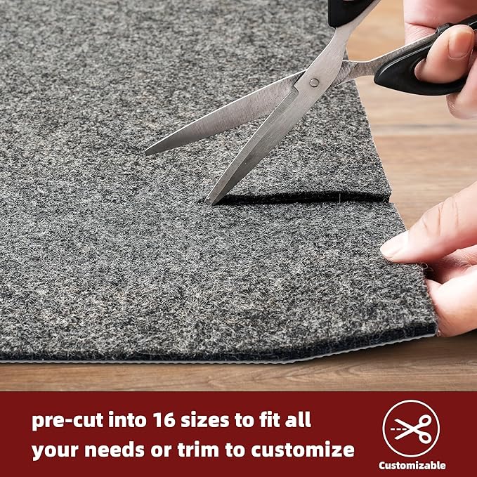 BAGAIL Felt and Natural Rubber Backing Rug Pads 1/4” Thick, 2.5 x 9.5 Ft Non Slip Rug Gripper Keep Rugs in Place, Under Area Rug Protective Cushioned Pads, Carpet Runners, Hardwood Floors Protection