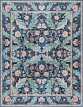 Gertmenian Indoor Boho Area Rug | Home Decor for Entryway, Bedroom, Living Room, Office, Kitchen | Non Slip, Soft, Printed Accent Rugs | Altair, Navy, 9x13 Extra Large, 24507
