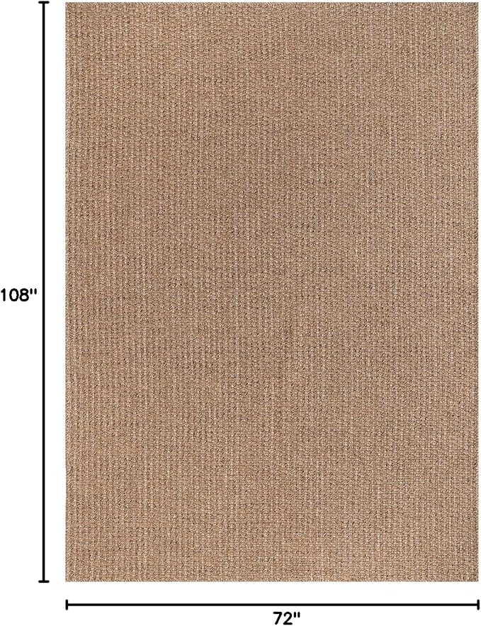 Easy Jute Rug 6x9 Indoor Outdoor Natural Rugs Solid Fiber Rug Woven Area Rug Boho Easy Clean Inside Carpet for Living Room Bedroom Dining Room Hallway or Outdoor Patio Porch (6 X 9 Natural)