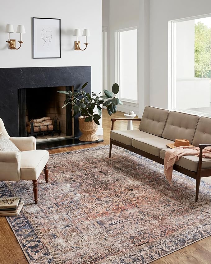 Loloi Chris Loves Julia Jules Collection JUL-02 Terracotta/Multi 5'-0'' x 7'-6'', .13" Pile Height, Area Rug