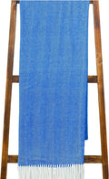 Alashan Cotton Acrylic Adirondack Herringbone Woven Throw - Throw Blanket - Regatta Blue