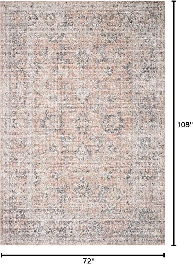 Loloi Skye Collection SKY-01 Blush/Grey 6'-0" x 9'-0" Area Rug
