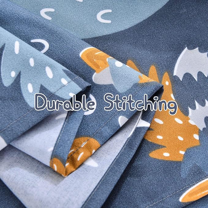 JSD Navy Blue Owl Kids Sheet Set Full Size, 4 Piece Forest Animals Printed Microfiber Bed Sheets Deep Pocket