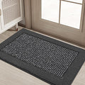 BEQHAUSE Indoor Door Mat 20" x 32", Dirt Trapper Door Mats Non-Slip Entryway Rugs Washable, Resist Dirt Absorbent Welcome Mat, Low Profile Floor Mats for Front Back Door and Entryway, Charcoal